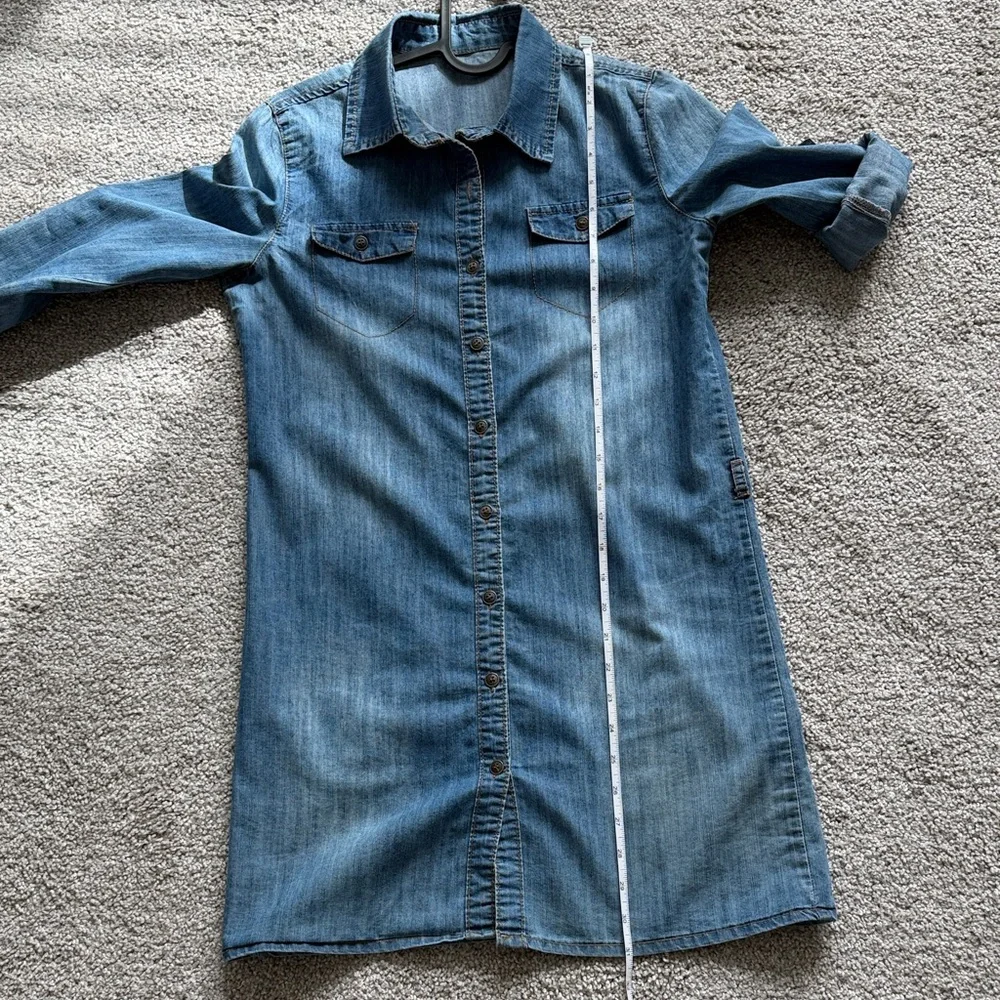 Denim Shirt Dress Above the Knee - Picture 13 of 16